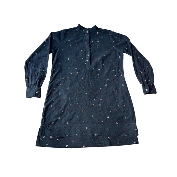 ANN MASHBURN Dresses & Skirts - Ann Mashburn Navy Embroidered Floral 100% Cotton Tunic Dress Women's Large